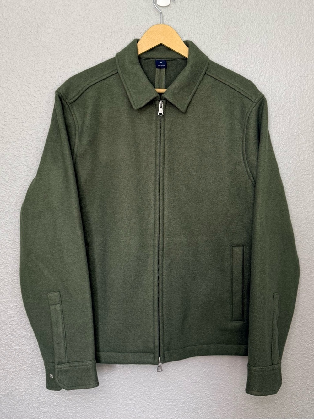 Mizzen+Main | Fleece Zip-Up Jacket | Olive Green | Size Medium